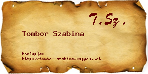 Tombor Szabina névjegykártya